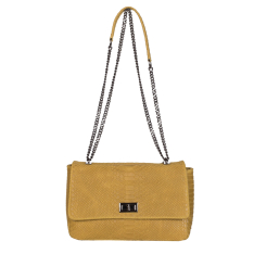 GEANTA ZEVO DAMA GALBENA PIELE NATURALA INTOARSA PRINT SARPE FLAVIA