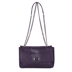 GEANTA ZEVO DAMA MOV PIELE NATURALA INTOARSA PRINT SARPE FLAVIA