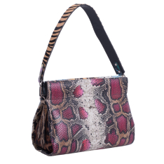 GEANTA ZEVO DAMA VIOLET PIELE NATURALA PRINT UNICAT CROCODIL MARIME MEDIE GEANINA