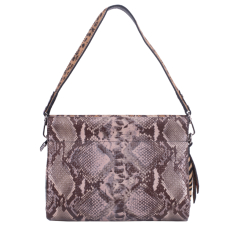 GEANTA ZEVO DAMA CARAMEL PIELE NATURALA PRINT UNICAT CROCODIL MARIME MEDIE GEANINA