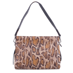 GEANTA ZEVO DAMA CARAMEL PIELE NATURALA PRINT UNICAT CROCODIL MARIME MEDIE GEANINA