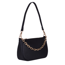 GEANTA ZEVO DAMA NEAGRA PIELE NATURALA DETALIU LANT AURIU GEORGIA