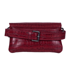 GEANTA BORSETA DAMA ROSIE PIELE NATURALA PRINT CROCODIL GESIA