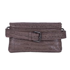 GEANTA BORSETA DAMA TAUPE PIELE NATURALA PRINT CROCODIL GESIA