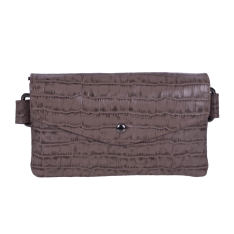 GEANTA BORSETA DAMA TAUPE PIELE NATURALA PRINT CROCODIL GESIA