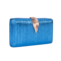 CLUTCH DAMA OCAZIE ALBASTRU REGAL DETALIU FRUNZA GINA
