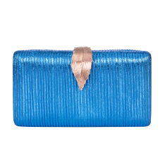 CLUTCH DAMA OCAZIE ALBASTRU REGAL DETALIU FRUNZA GINA