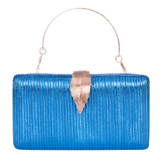CLUTCH DAMA OCAZIE ALBASTRU REGAL DETALIU FRUNZA GINA
