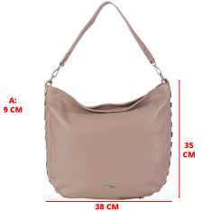 GEANTA ZEVO DAMA CREM SHOPPER PIELE NATURALA DETALIU TINTE GLORIA