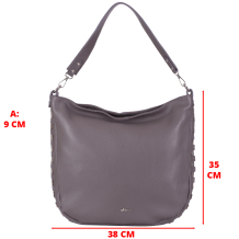 GEANTA ZEVO DAMA GREJ SHOPPER PIELE NATURALA DETALIU TINTE GLORIA