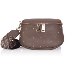 GEANTA DAMA ZEVO TAUPE PIELE NATURALA DETALIU TINTE CUREA COLORATA GRATIELA