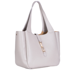 GEANTA ZEVO DAMA GREJ PIELE NATURALA TIP SHOPPER ILINCA