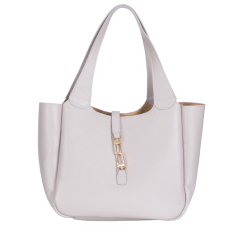  GEANTA ZEVO DAMA GREJ PIELE NATURALA TIP SHOPPER ILINCA