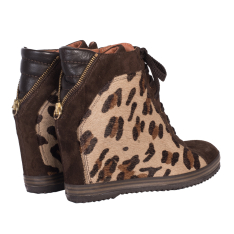 GHETE DAMA ANIMAL PRINT PIELE NATURALA CU PLATFORMA IVANNA