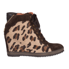 GHETE DAMA ANIMAL PRINT PIELE NATURALA CU PLATFORMA IVANNA