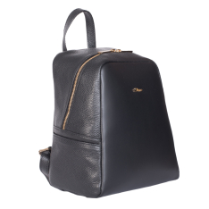RUCSAC ZEVO DAMA NEGRU PIELE NATURALA COMBINATA TEXTURATA SI RIGIDA IOANINA