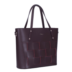 GEANTA ZEVO DAMA OFFICE BORDO PIELE NATURALA RIGIDA IUSTINA