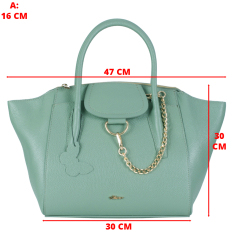 GEANTA ZEVO DAMA VERDE MENTA PIELE NATURALA DIMENSIUNE MARE LANA