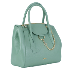 GEANTA ZEVO DAMA VERDE MENTA PIELE NATURALA DIMENSIUNE MARE LANA