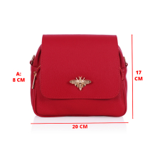 GEANTA ZEVO DAMA ROSIE PIELE NATURALA DETALIU ALBINA LARISA