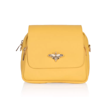 GEANTA ZEVO DAMA GALBEN SOLAR PIELE NATURALA DETALIU ALBINA LARISA