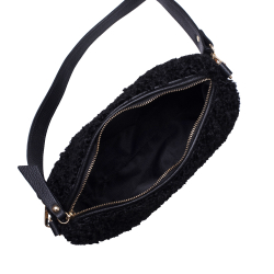  GEANTA ZEVO DAMA NEAGRA PIELE NATURALA SI BLANA TIP POSTAS LAVINIA