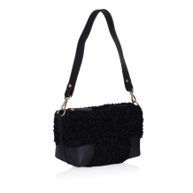  GEANTA ZEVO DAMA NEAGRA PIELE NATURALA SI BLANA TIP POSTAS LAVINIA