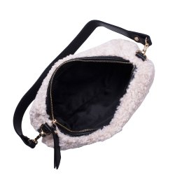  GEANTA ZEVO DAMA CREM PIELE NATURALA SI BLANA TIP POSTAS LAVINIA