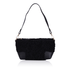  GEANTA ZEVO DAMA NEAGRA PIELE NATURALA SI BLANA TIP POSTAS LAVINIA