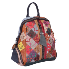 RUCSAC ZEVO DAMA PIELE NATURALA MULTICOLOR DETALIU FLUTURI LUCIA