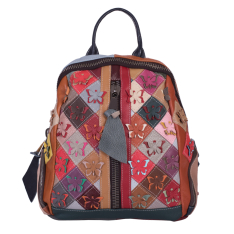 RUCSAC ZEVO DAMA PIELE NATURALA MULTICOLOR DETALIU FLUTURI LUCIA