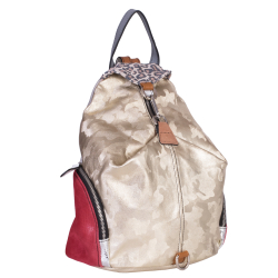RUCSAC ZEVO DAMA UNICAT AURIU PIELE NATURALA PATCHWORK DARINA