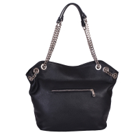  GEANTA ZEVO DAMA NEAGRA PIELE NATURALA DETALIU LANT MADALINA