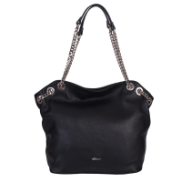  GEANTA ZEVO DAMA NEAGRA PIELE NATURALA DETALIU LANT MADALINA