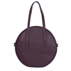 GEANTA ZEVO SHOPPER DAMA PRUNA PIELE NATURALA FORMA CERC MALVINA