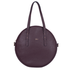 GEANTA ZEVO SHOPPER DAMA PRUNA PIELE NATURALA FORMA CERC MALVINA