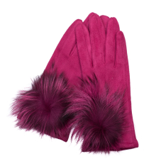 MANUSI DAMA MAGENTA MATERIAL TEXTIL TIP CATIFEA DETALIU BLANA NATURALA ALMA