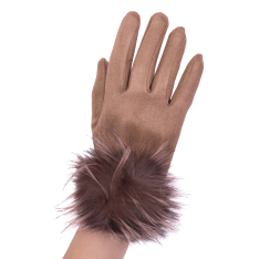 MANUSI DAMA BEJ MATERIAL TEXTIL TIP CATIFEA DETALIU BLANA NATURALA ALMA