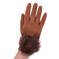MANUSI DAMA CARAMEL MATERIAL TEXTIL TIP CATIFEA DETALIU BLANA NATURALA ALMA