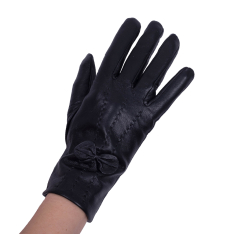 MANUSI DAMA NEGRE PIELE NATURALA DETALIU FUNDITA KATIA