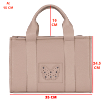  GEANTA ZEVO DAMA CREM PIELE NATURALA DETALIU FLUTURE MARIA