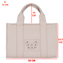  GEANTA ZEVO DAMA NUDE PIELE NATURALA DETALIU FLUTURE MARIA