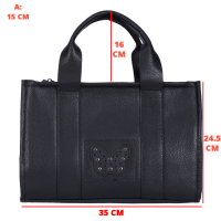  GEANTA ZEVO DAMA NEAGRA PIELE NATURALA DETALIU FLUTURE MARIA