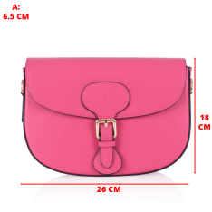 GEANTA ZEVO DAMA PIELE NATURALA FUCSIA TIP POSTAS MARINA