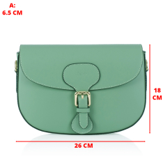 GEANTA ZEVO DAMA PIELE NATURALA VERDE MENTA TIP POSTAS MARINA