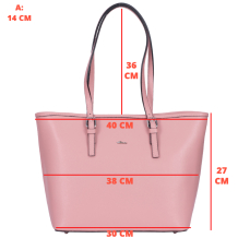 GEANTA ZEVO DAMA OFFICE ROZ INTENS PIELE NATURALA MATEEA