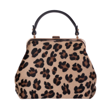 GEANTA ZEVO DAMA NEAGRA PIELE NATURALA BLANA PONEI PRINT MARE LEOPARD MAYA