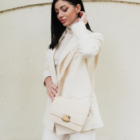 GEANTA ZEVO DAMA NUDE PIELE NATURALA PRINT CROCO MAYRA