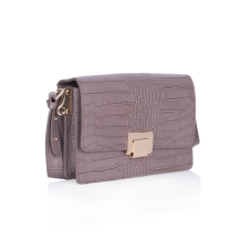 GEANTA ZEVO DAMA GREJ PIELE NATURALA PRINT CROCO MAYRA