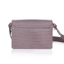 GEANTA ZEVO DAMA GREJ PIELE NATURALA PRINT CROCO MAYRA